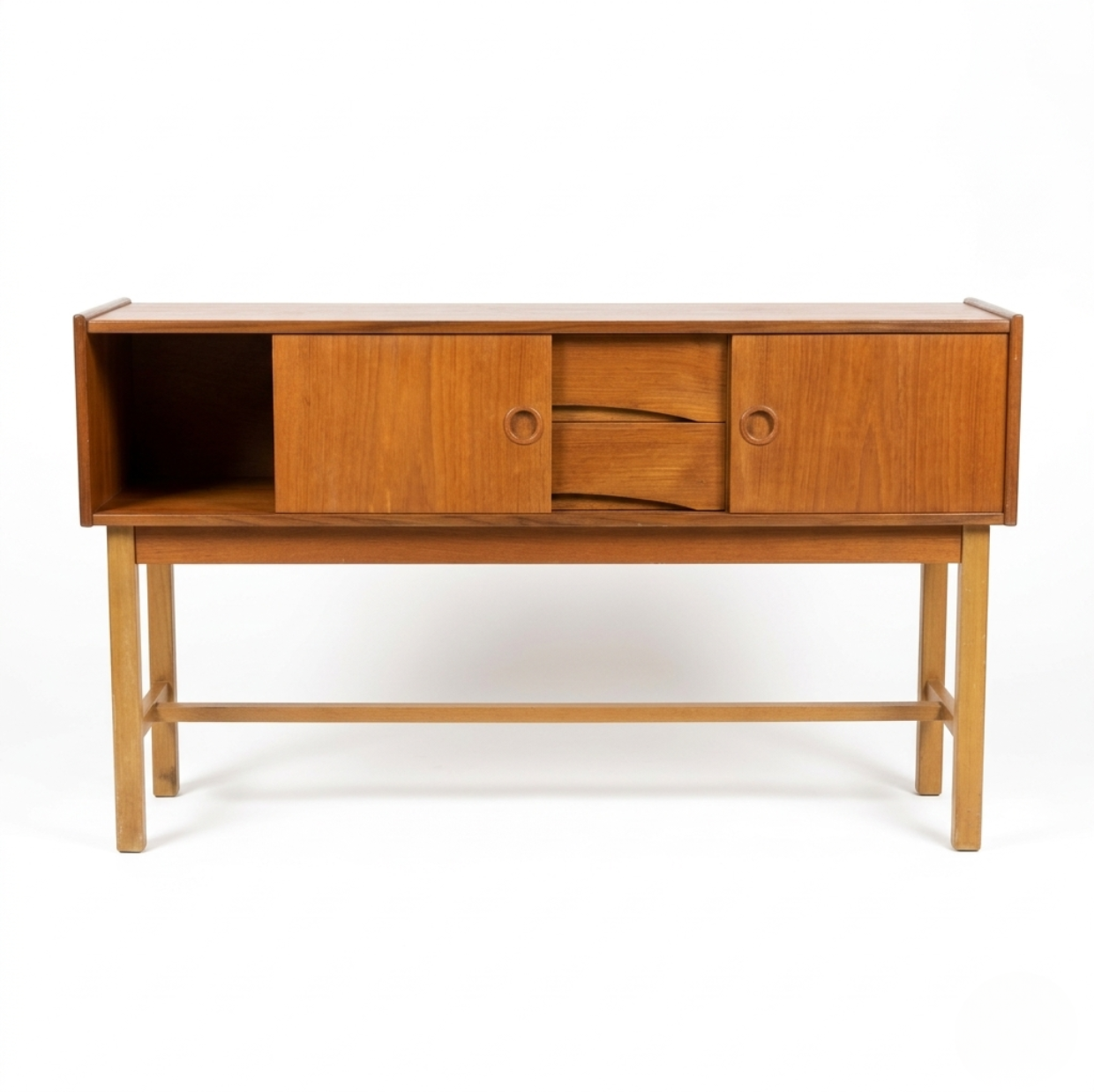 Erik Wörtz Teak Sideboard for IKEA – Hallbyrå, Sweden 1950s–60s, vintage Scandinavian decor, timeless charm.