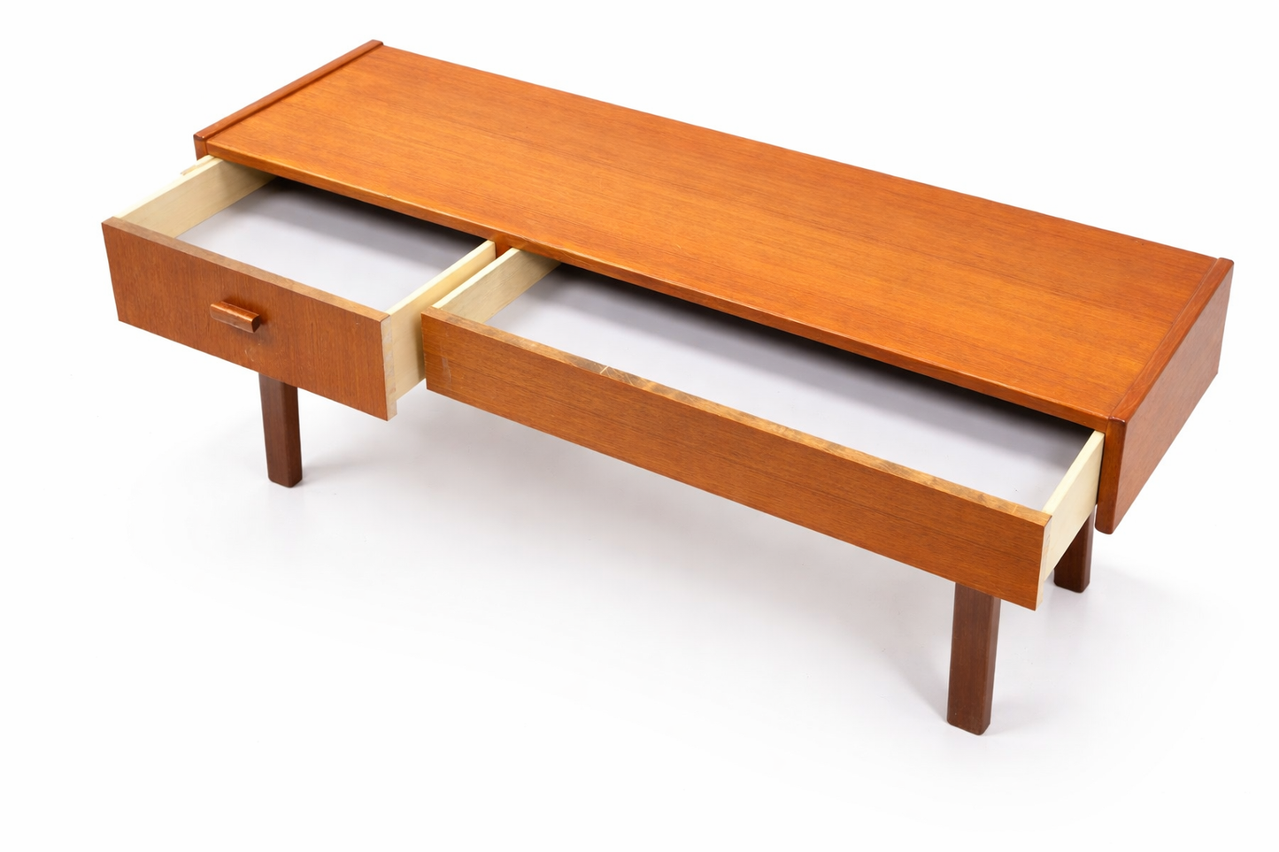 Vintage Teak & Beechwood Console Table – Sweden, 1960s Mid-Century Modern