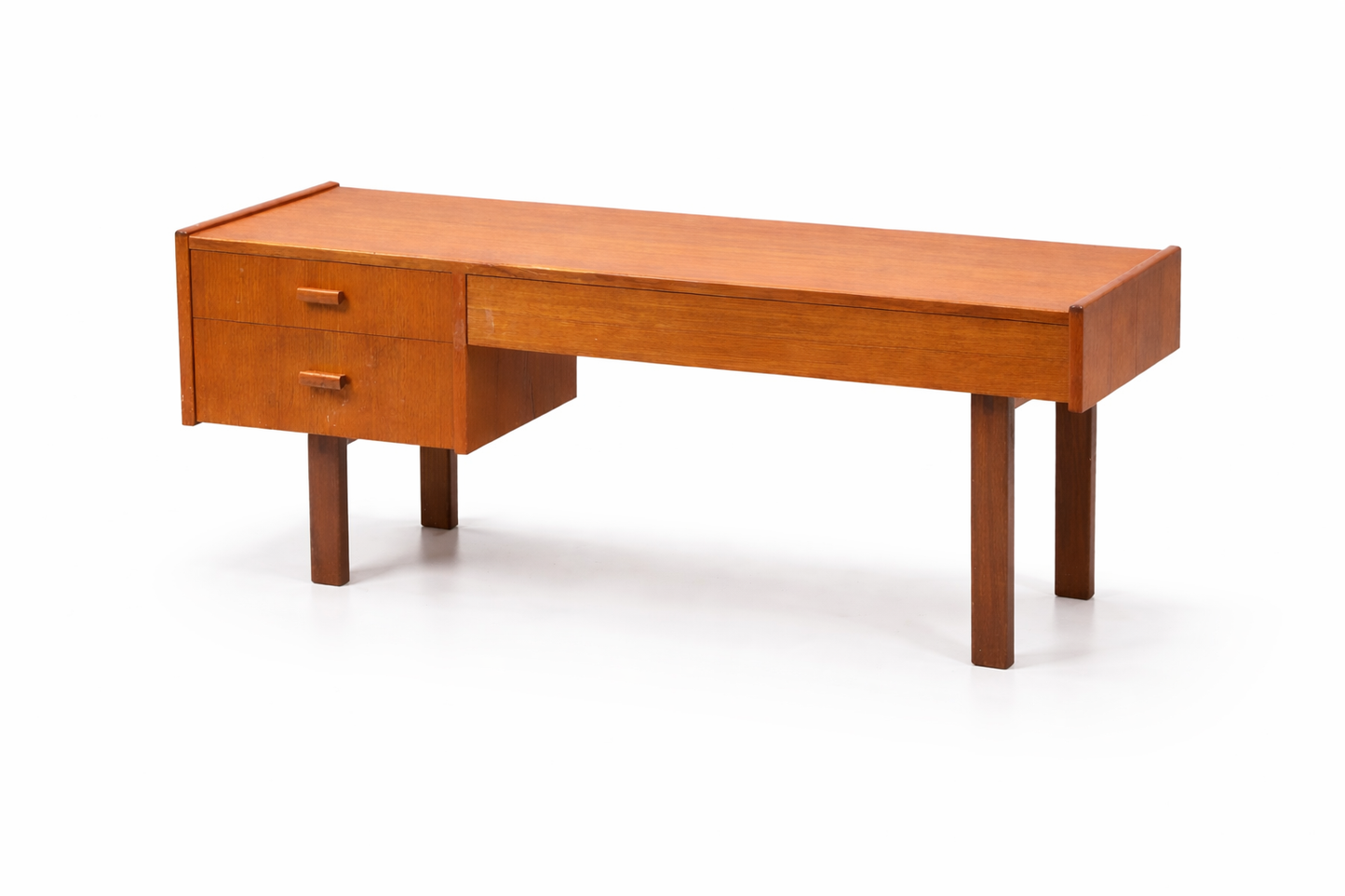Vintage Teak & Beechwood Console Table – Sweden, 1960s Mid-Century Modern