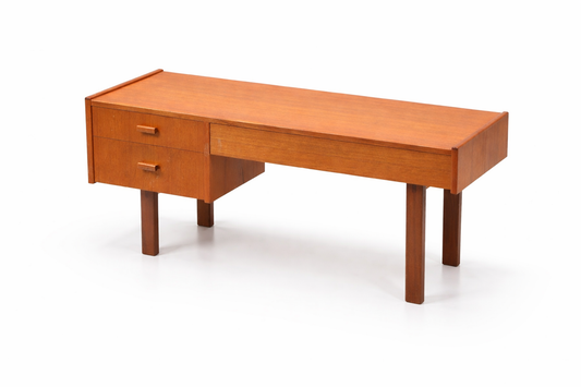 Vintage Teak & Beechwood Console Table – Sweden, 1960s Mid-Century Modern