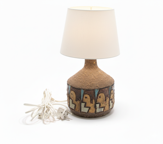 Brutalist Ceramic Table Lamp: Mid-Century Modern Tilgmans Swedish Keramik