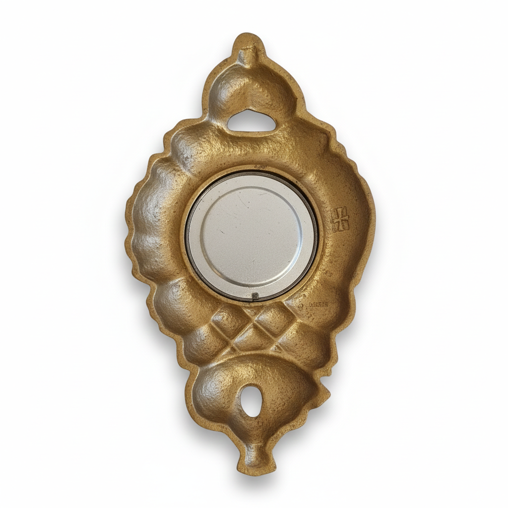 Vintage Neo-Baroque Wall Thermometer: Gold Cast Metal, Made in Sweden with authentic vintage charm, one-of-a-kind piece, timeless charm.