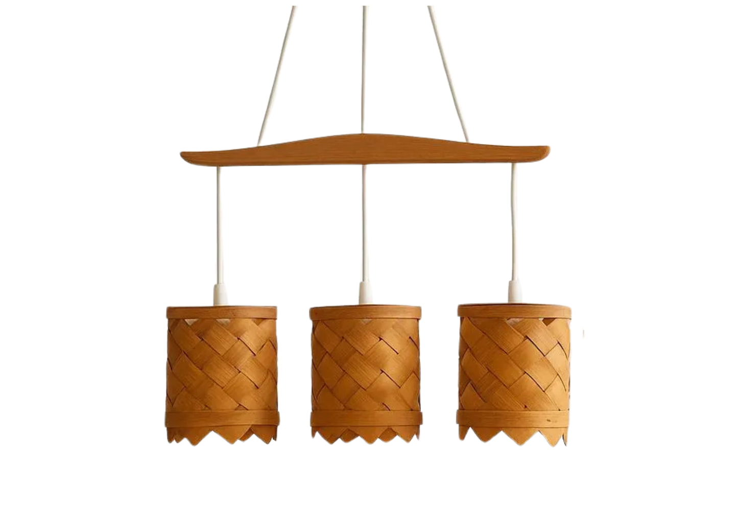 Vintage Handwoven Pine Pendant Lamp – Sweden 1960s-70s Mid-Century Modern with authentic vintage, timeless charm, Scandinavian style.