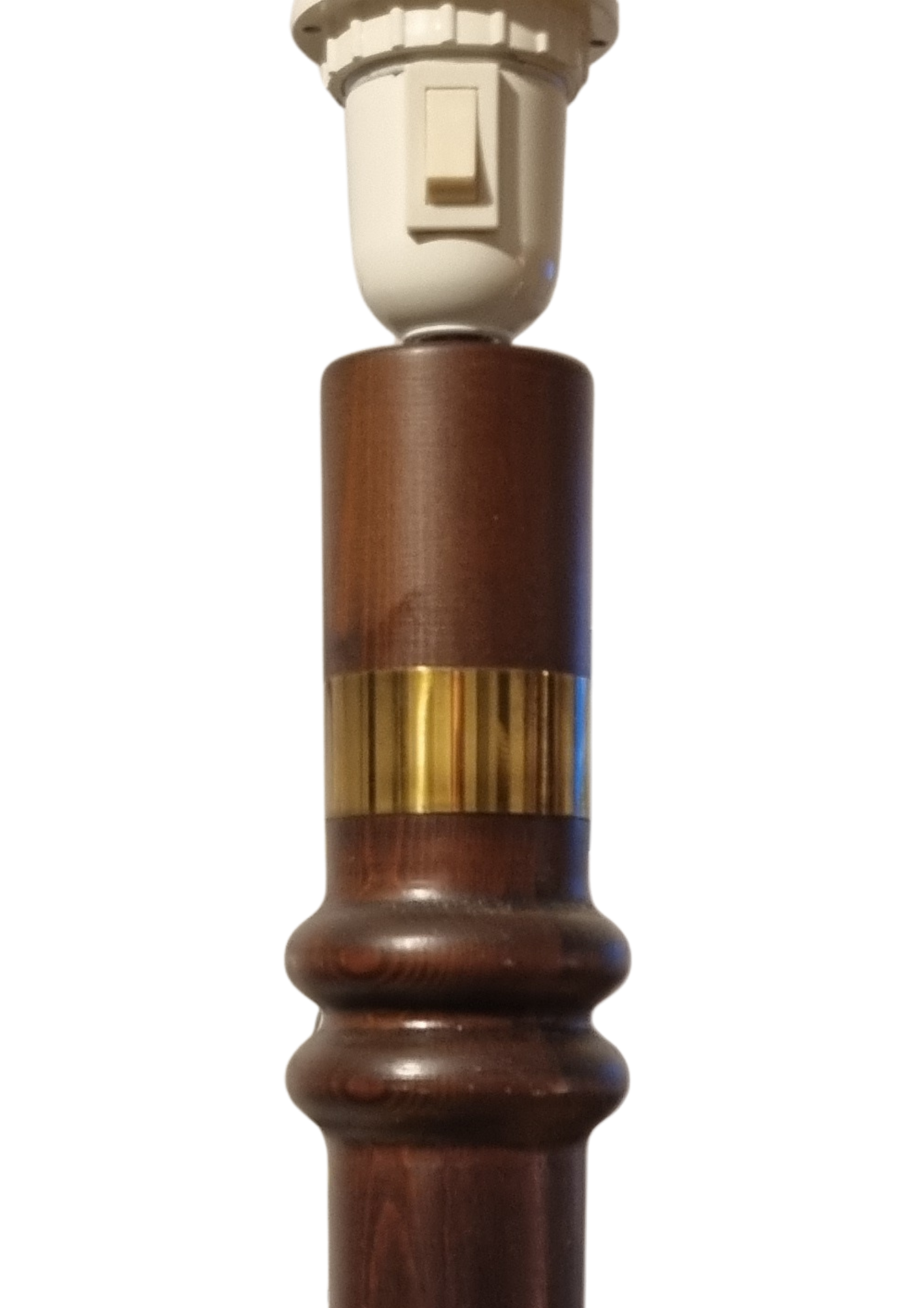 Vintage Scandinavian Table Lamp – 45 cm Teak Wooden Lamp with Brass Details featuring authentic vintage, one-of-a-kind timeless charm.