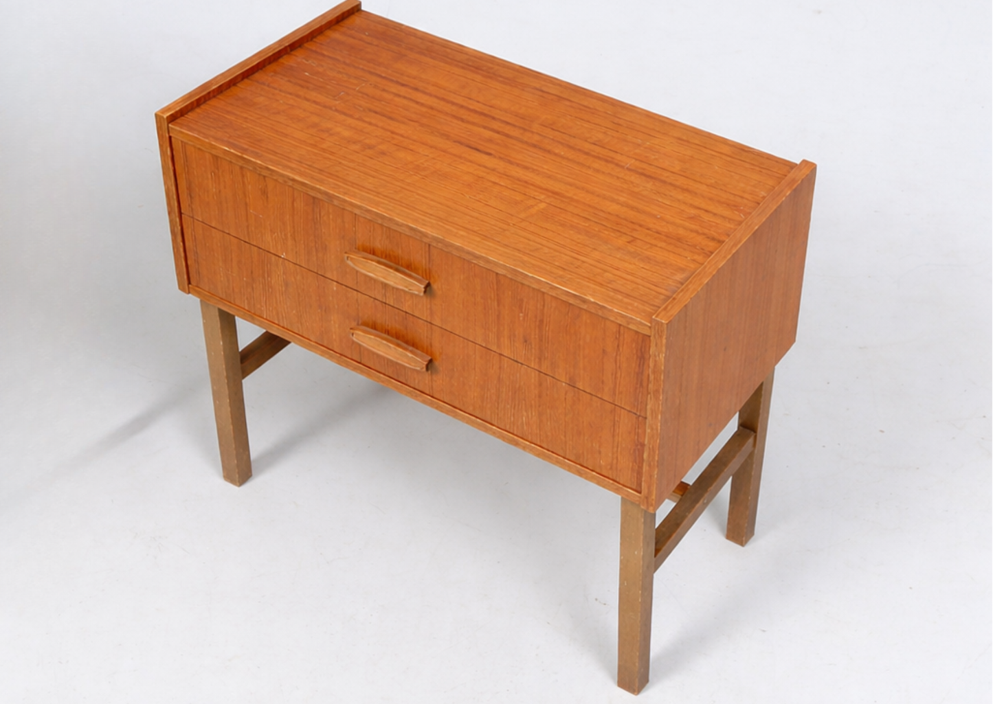 Vintage 1960s Teak Side Table with Drawers – Scandinavian Mid-Century Modern showcasing authentic vintage, timeless charm.