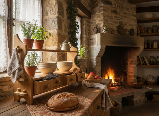 Vintage Pine Wall Shelf: Rustic Scandinavian Kitchen Decor