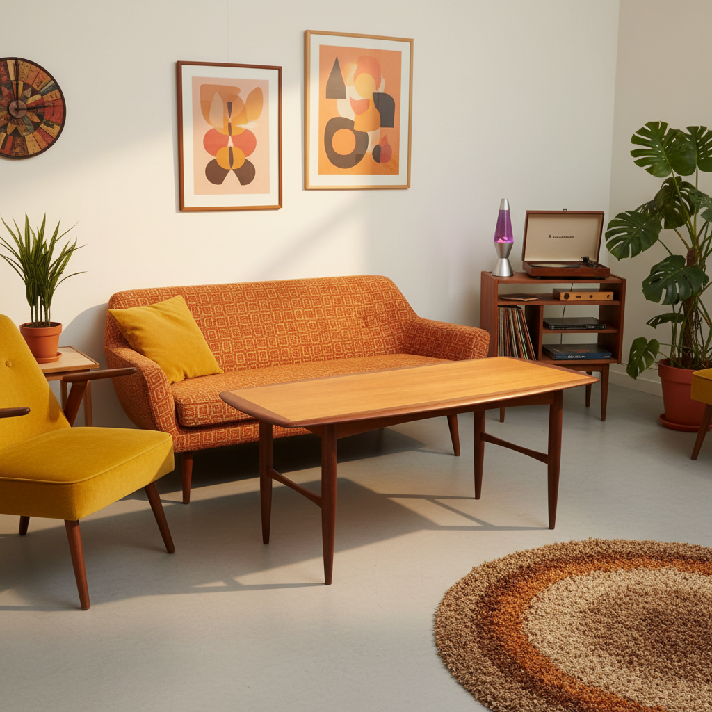 Vintage Teak Coffee Table – 1960s Scandinavian Mid Century Modern