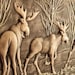 Toreboda Swedish Ceramic Wall Plaque – Moose Forest Relief, Mid-Century vintage Scandinavian decor with detailed wildlife scene