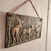 Toreboda Swedish Ceramic Wall Plaque – Moose Forest Relief, Mid-Century vintage Scandinavian decor with Nordic folk art style