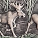 Toreboda Swedish Ceramic Wall Plaque – Moose Forest Relief, Mid-Century featuring vintage Scandinavian decor and Nordic folk art motifs