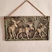 Toreboda Swedish Ceramic Wall Plaque – Moose Forest Relief, Mid-Century, vintage Scandinavian decor with moose and forest scene
