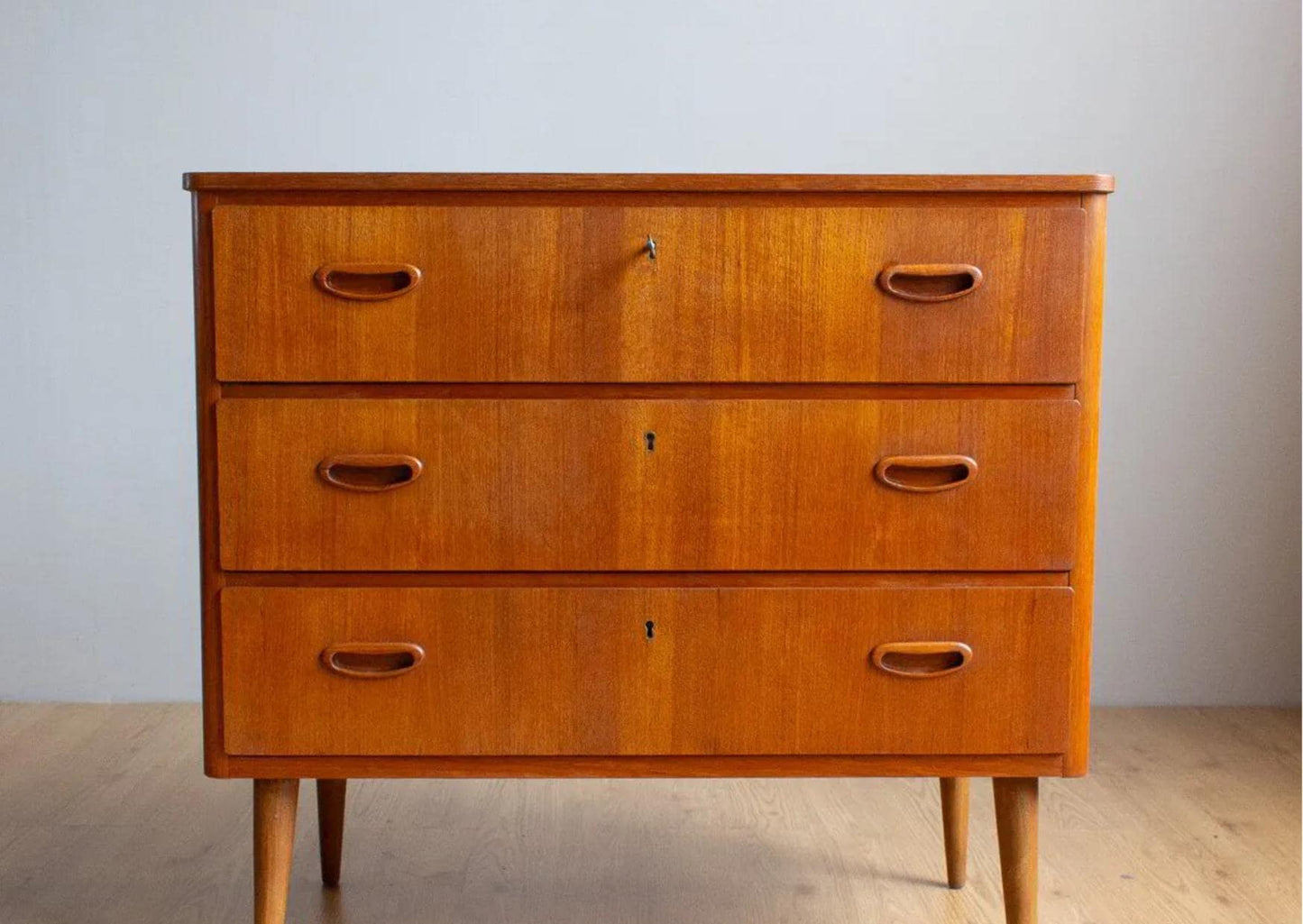 Mid-Century Modern Teak 3-Drawer Chest: Danish Design, 1960s