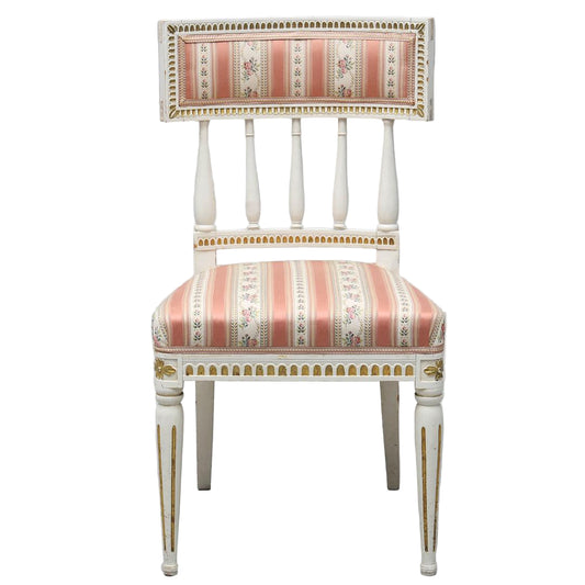 Antique Gustavian Louis XVI Chairs – Swedish Dining Set of 4, Hand Painted, c. 1800s