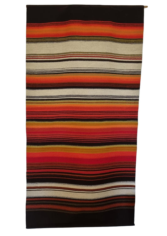 Handwoven Wool Tapestry: Swedish Vintage Folk Art Runner, Early 1900s Nordic Decor