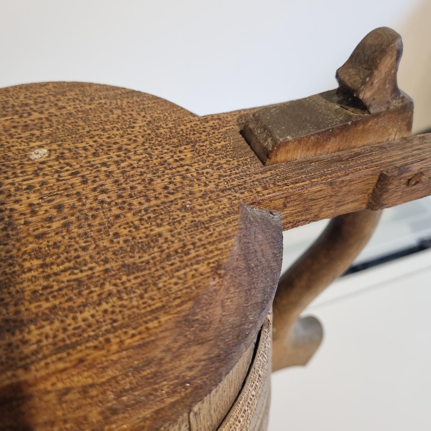 Antique Swedish Wooden Stånka: 19th Century Folk Art Dairy Jug showcasing detailed wood grain and craftsmanship.