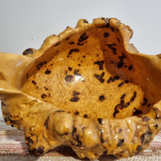 Hand Carved Root Wood Bowl: Organic Wabi-Sabi Scandinavian Decor