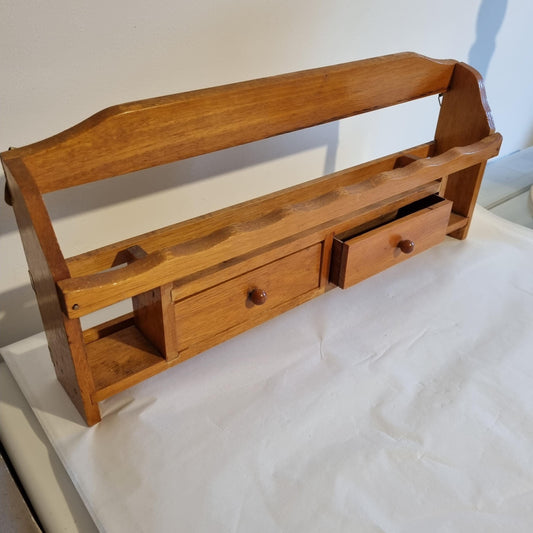 Vintage Pine Wall Shelf: Rustic Farmhouse Kitchen Decor