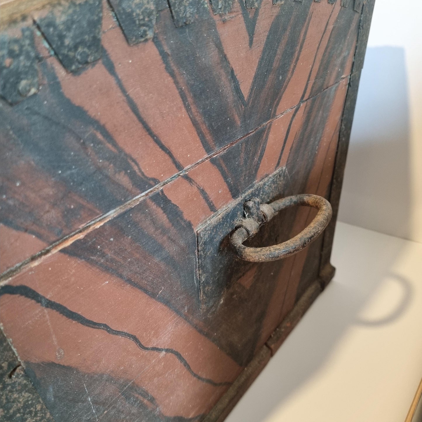 Antique Swedish Kurbits Chest: 1854 Dalarna Folk Art Painted Trunk