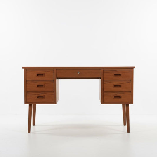 Vintage Danish Teak Desk: Mid-Century Modern Scandinavian Writing Table