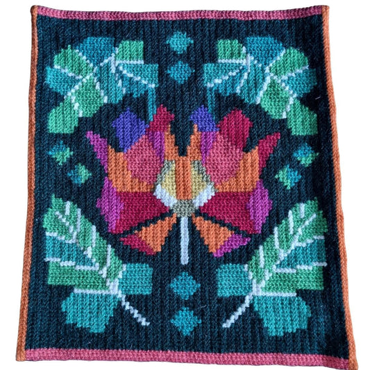Vintage Handwoven Swedish Tapestry | Folk Floral Textile Art
