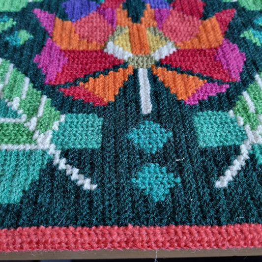 Vintage Handwoven Swedish Tapestry | Folk Floral Textile Art