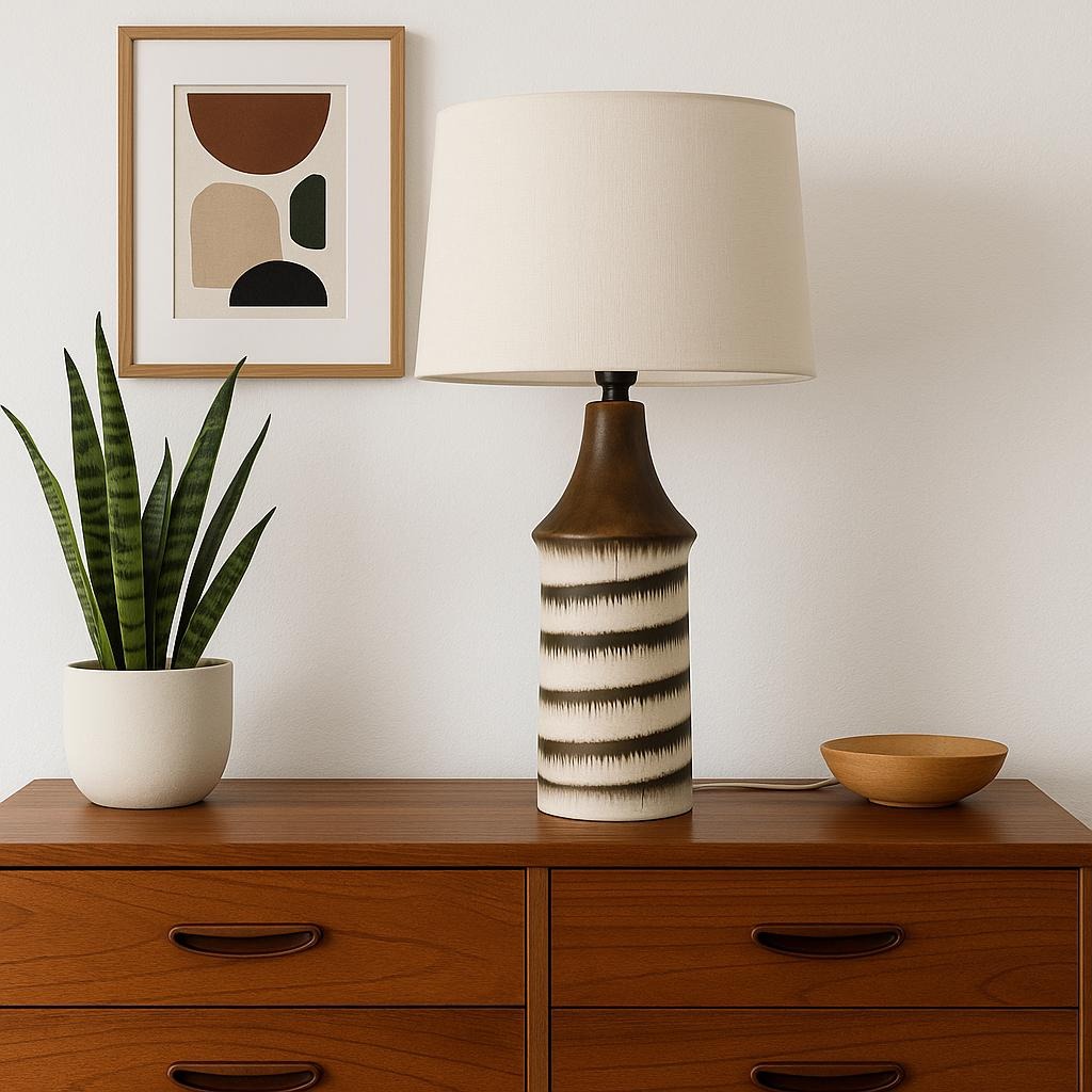 Vintage Scandinavian Ceramic Lamp – EGO Stengods, Bruno Karlsson, Sweden 1960s with timeless charm in mid-century modern decor.