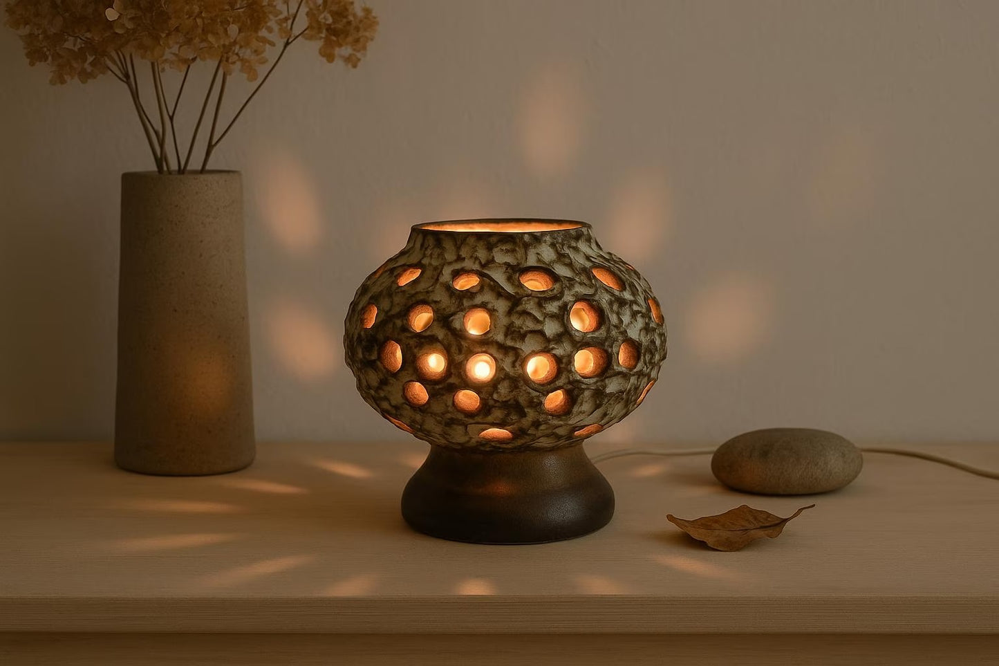 Vintage Ceramic Table Lamp – Bruno Karlsson for EGO Stengods Atelje, 1970s Scandinavian Pottery, timeless charm, authentic vintage piece.
