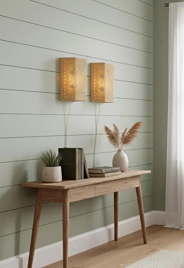 Vintage Swedish Crochet Wall Sconce Pair – Mid-Century Boho Lace Lighting adds timeless charm and authentic vintage style.