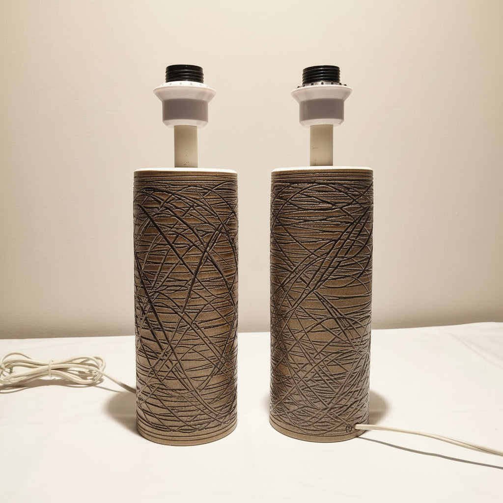 Pair of Stoneware Table Lamps by Aage Rasmus for Selsbo – Swedish Mid-Century Design, timeless charm, authentic vintage
