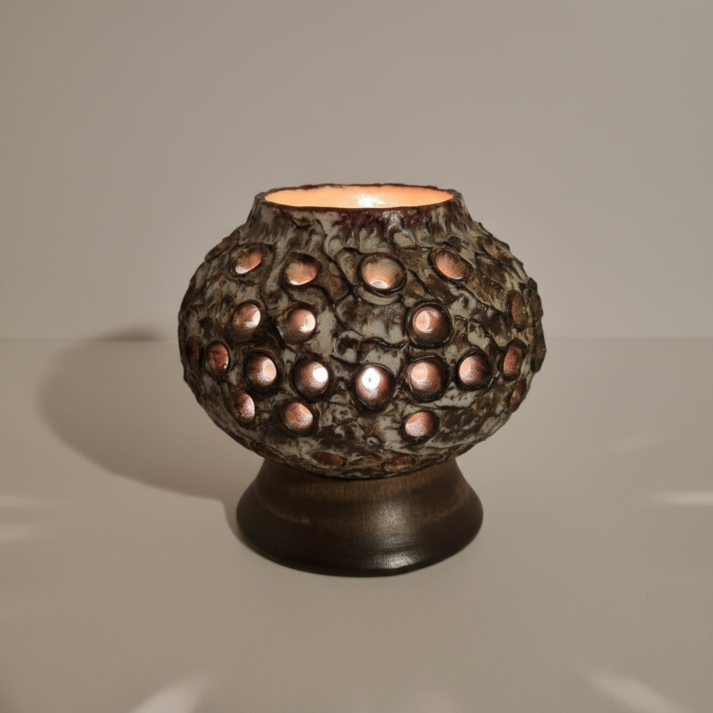 Vintage Ceramic Table Lamp – Bruno Karlsson for EGO Stengods Atelje, 1970s Scandinavian Pottery, authentic vintage charm.