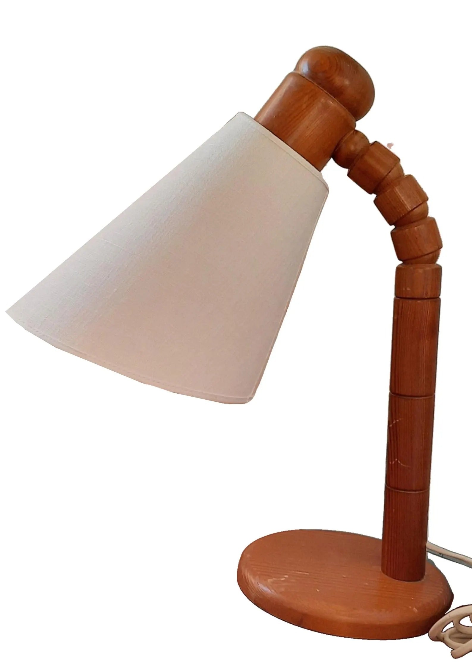 Vintage SOLBACKEN Pine Table Lamps – Mid-Century Scandinavian Bedside Lights, Pair with timeless charm and authentic vintage design