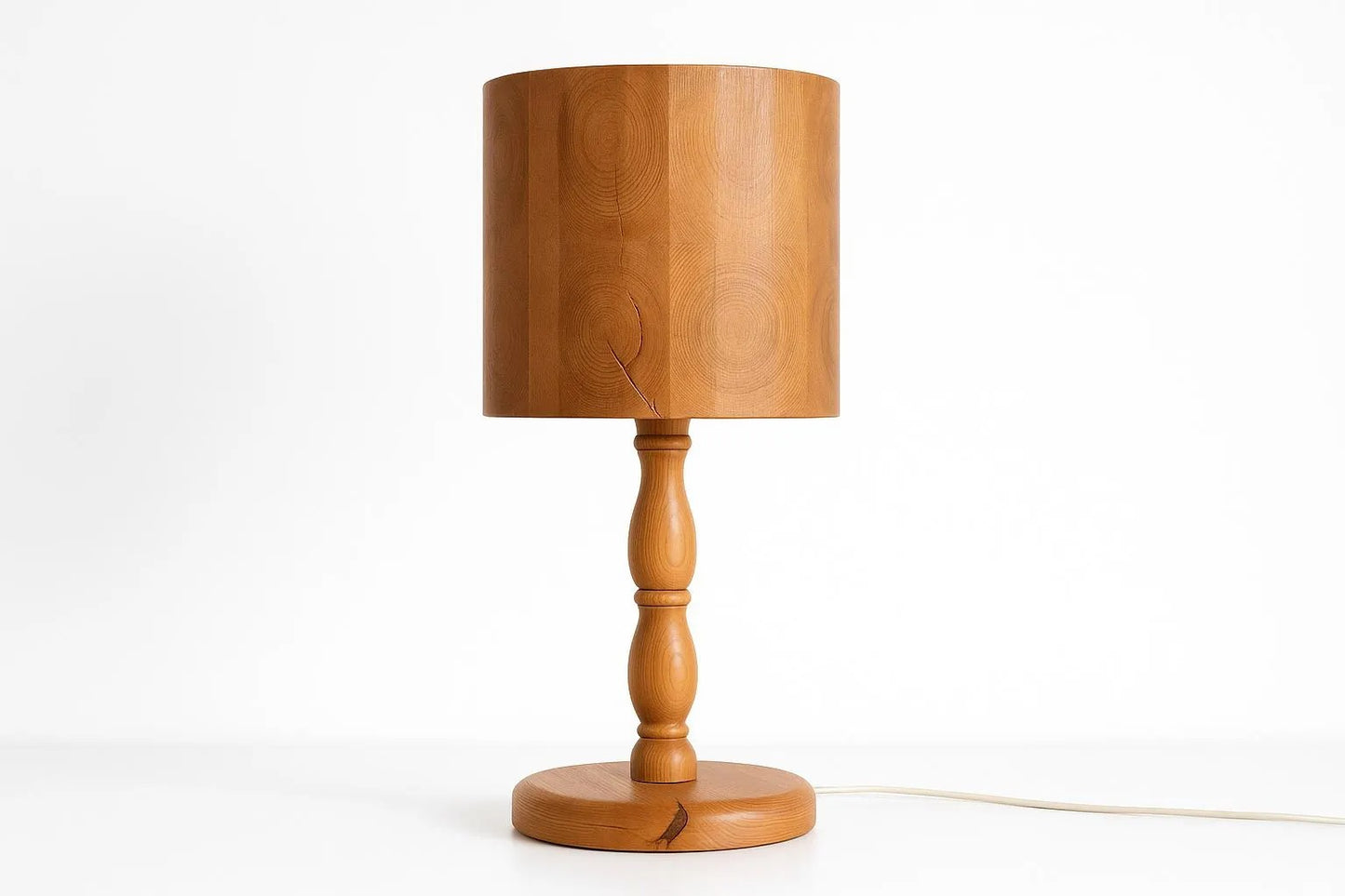 Scandinavian Pine Lamp – 1970s Rustic Nordic Lighting, authentic vintage vintage Scandinavian decor, timeless charm