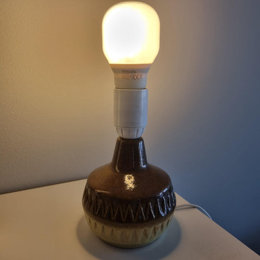 Mid Century Modern Stoneware Table Lamp – Vintage Scandinavian Pottery by EGO Stengods, Sweden 1970s