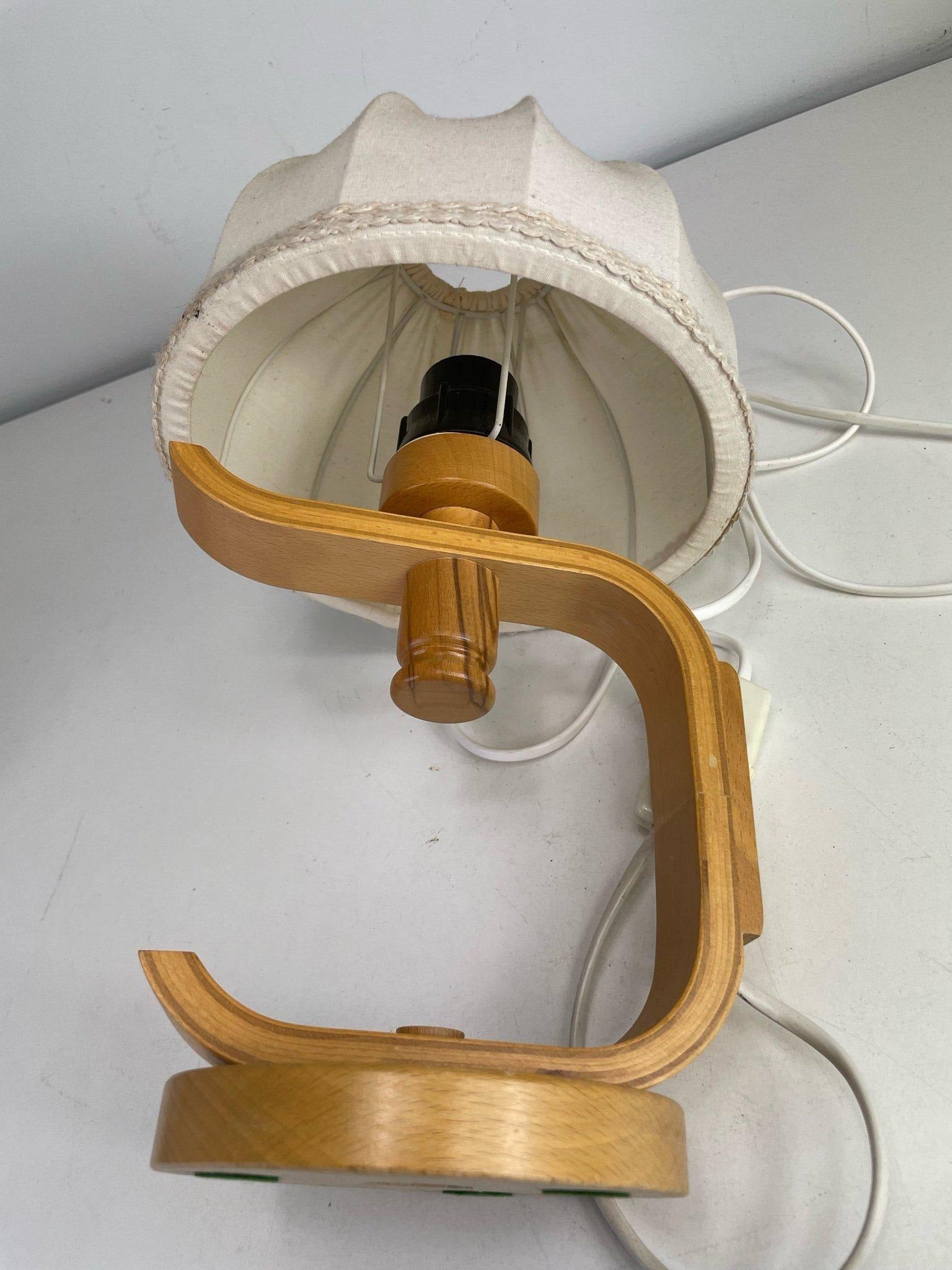 Mid-Century Modern Pine Table Lamp – Swedish Scandinavian Lighting, 1970s with authentic vintage timeless charm