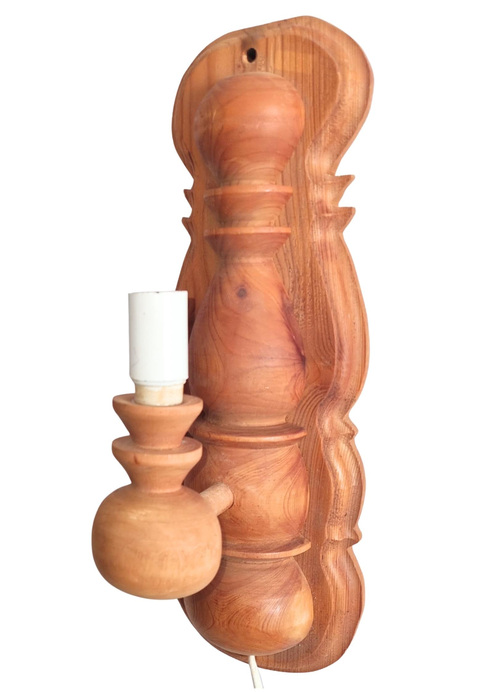 Vintage Pine Wood Wall Sconces – Scandinavian Retro Lamp Pair, 1970s, authentic vintage, one-of-a-kind pieces, Timeless Charm