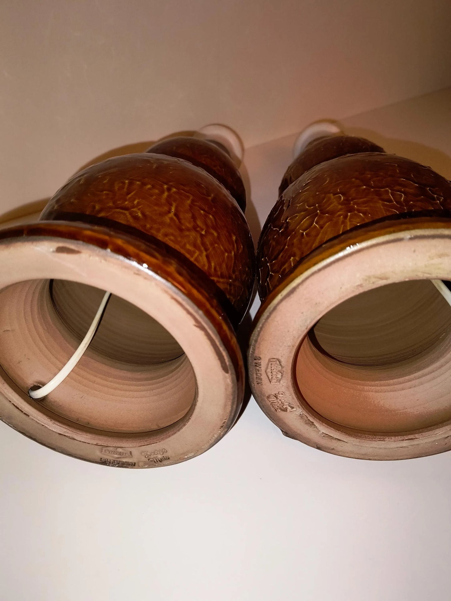 Vintage Scandinavian Ceramic Table Lamps – Signed Töreboda Keramik Pair, Mats Birgersson 1960s, timeless charm, authentic vintage