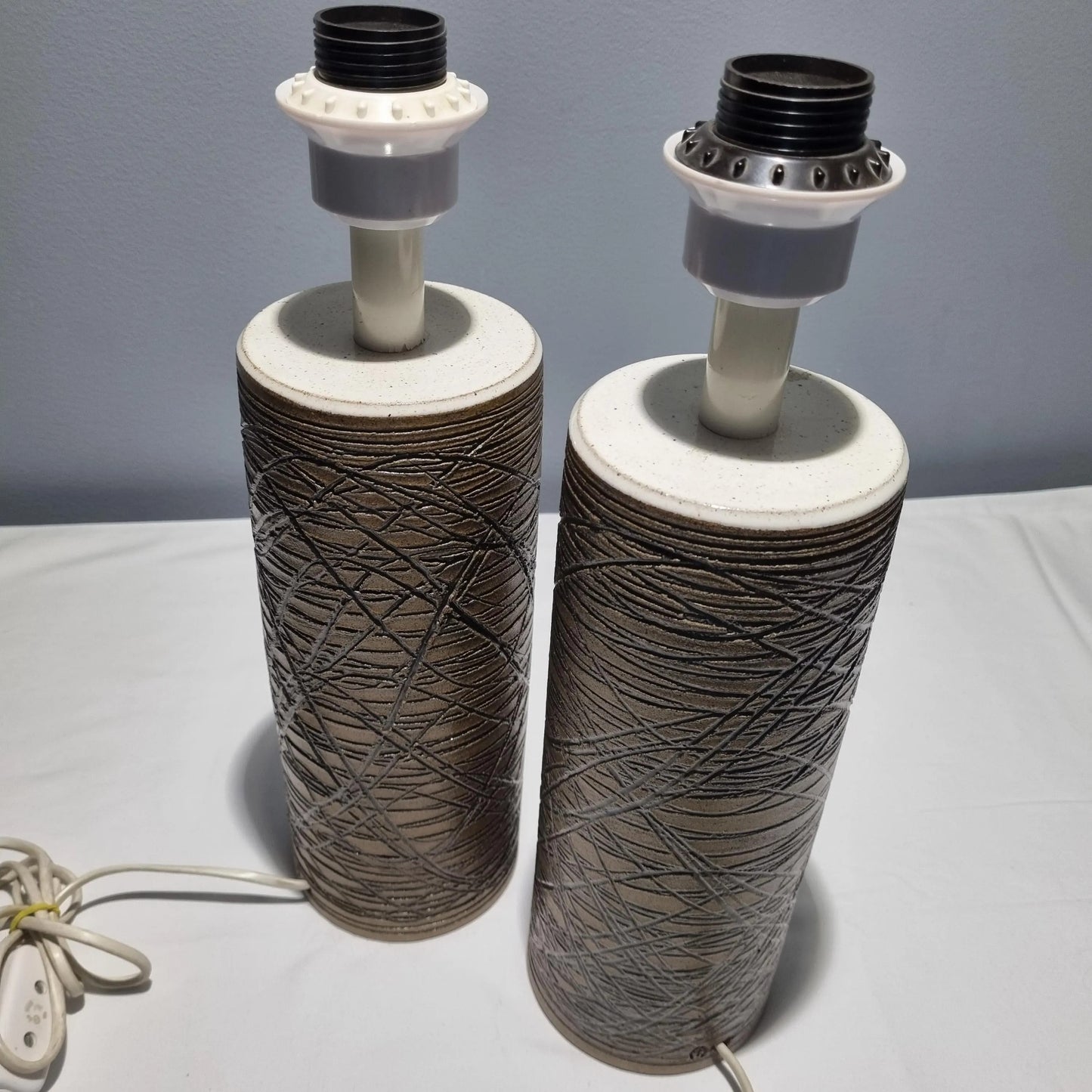 Pair of Stoneware Table Lamps by Aage Rasmus for Selsbo – Swedish Mid-Century Design with vintage Scandinavian decor charm.