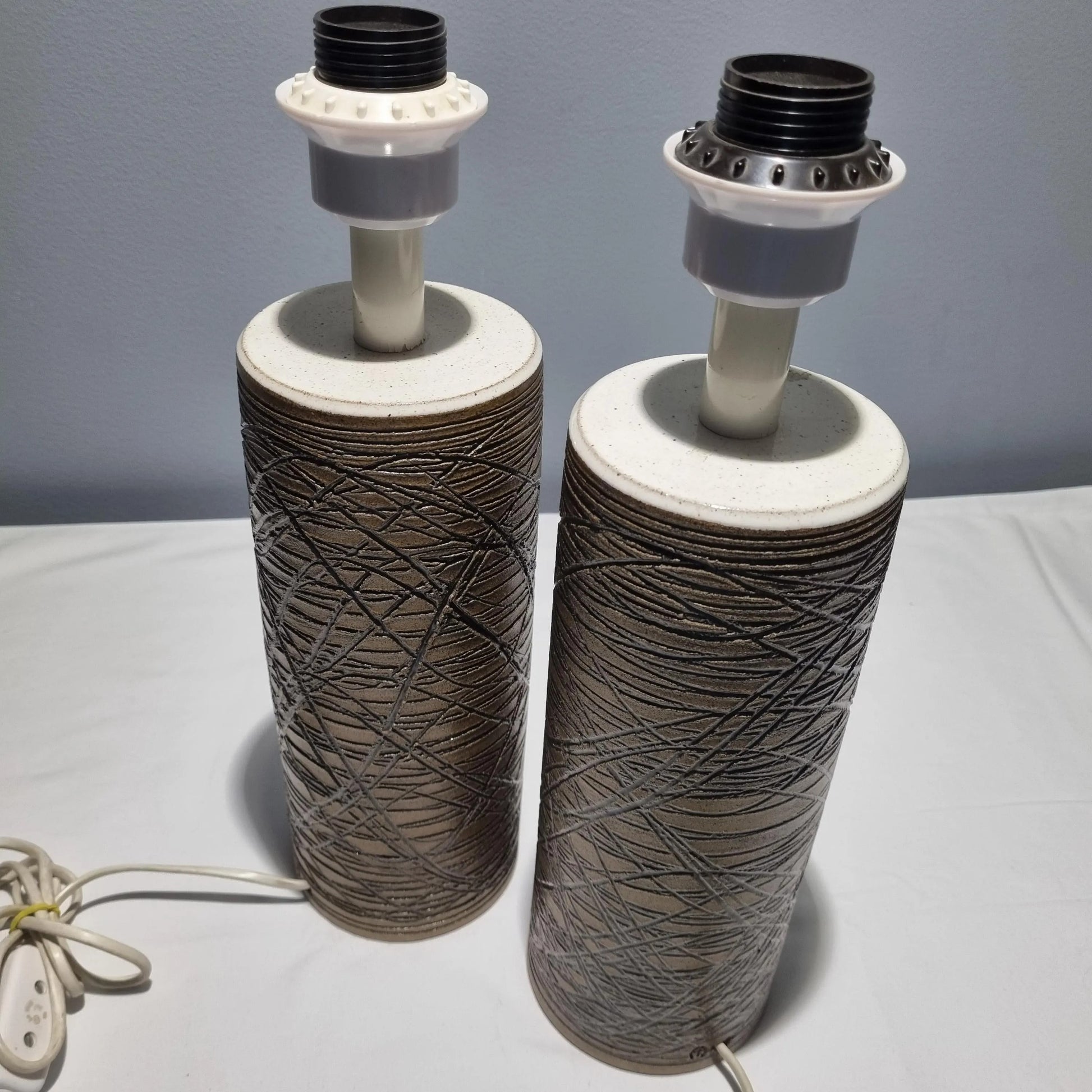 Pair of Stoneware Table Lamps by Aage Rasmus for Selsbo – Swedish Mid-Century Design with vintage Scandinavian decor charm.