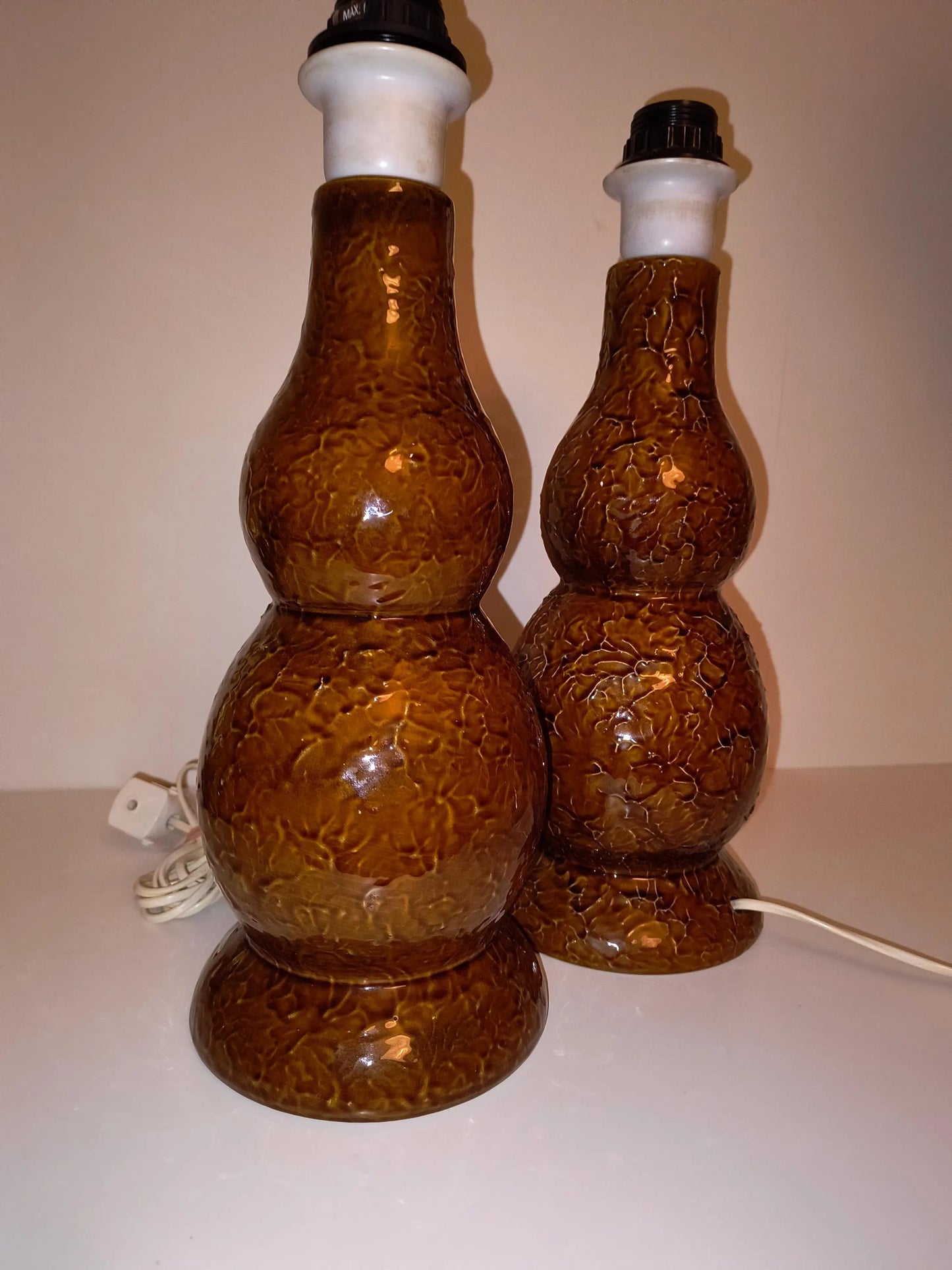 Vintage Scandinavian Ceramic Table Lamps – Signed Töreboda Keramik Pair, Mats Birgersson 1960s, authentic vintage charm.