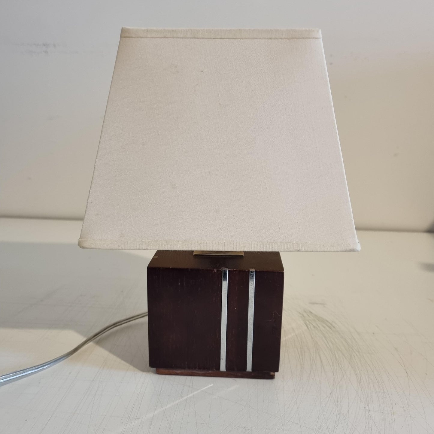 Vintage Markslöjd Table Lamp: Scandinavian Pinewood & Brass Accent with timeless charm, authentic vintage mid-century modern design.
