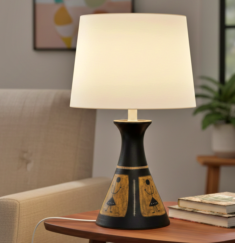 Scandinavian Modern Ceramic Table Lamp by Munk Keramik – Sweden, 1960s with timeless charm and vintage Scandinavian decor appeal