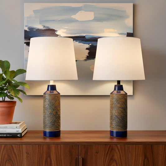 Aage Rasmus Selsbo Large Pair of Ceramic Lamps Studio Selsbo Keramik