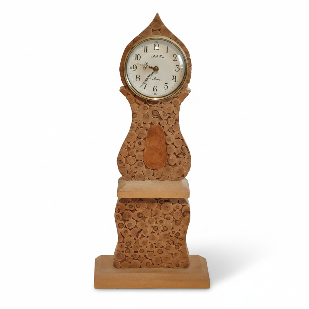 Vintage Swedish Mora Wooden Table Clock – Hand-Painted Folk Art showcasing authentic vintage charm with Scandinavian mid-century modern style.